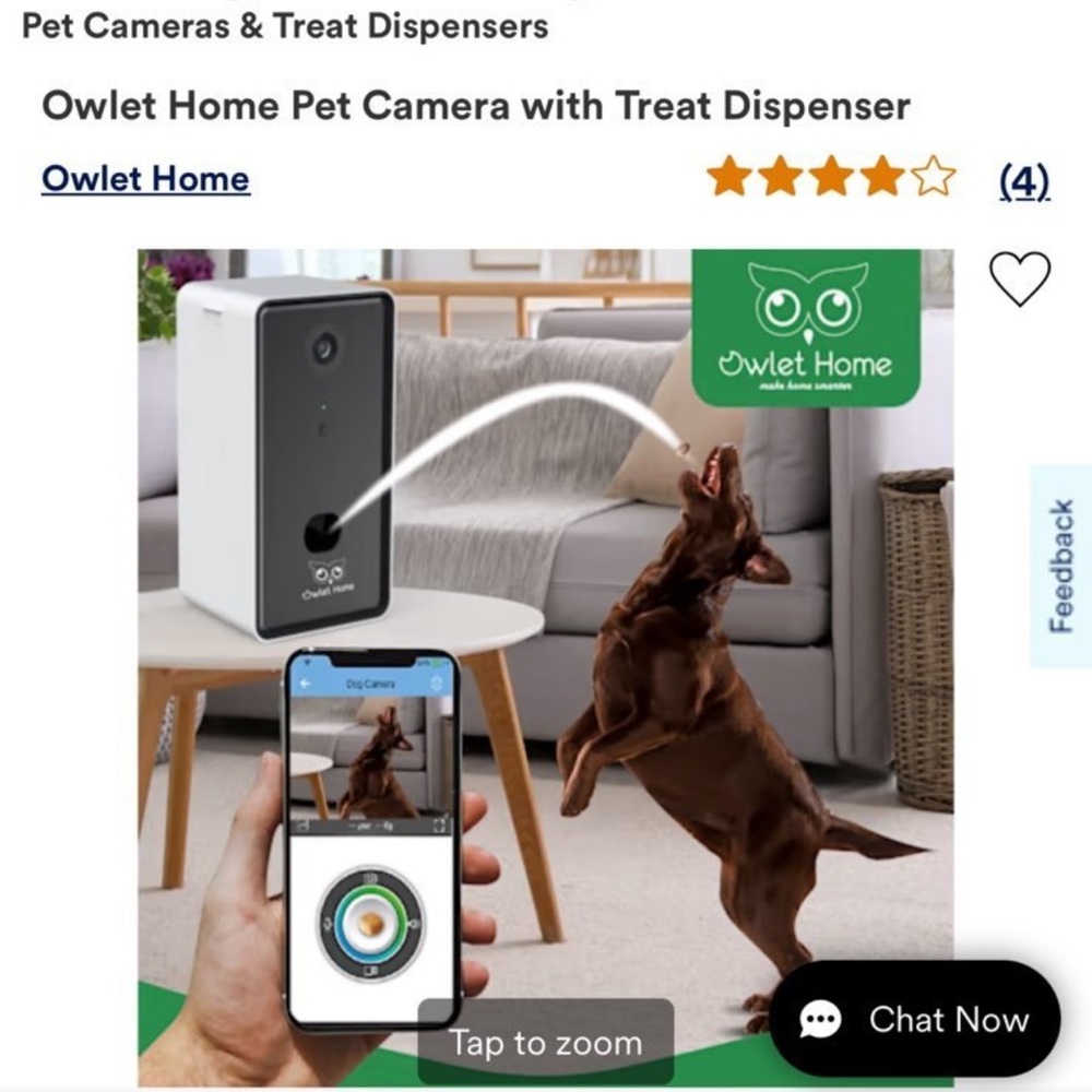 Dog smart cam with treat disposal